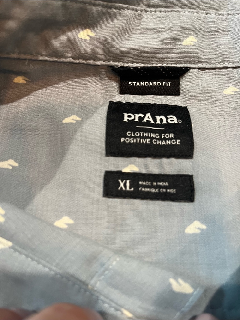 NWT Prana Men’s Tinline Button Down Short Sleeve Shirt Quarry Cloud- XL - Picture 9 of 12